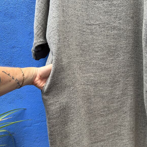 black crane wool and linen blend lagenlook sack dress - Picture 6 of 7